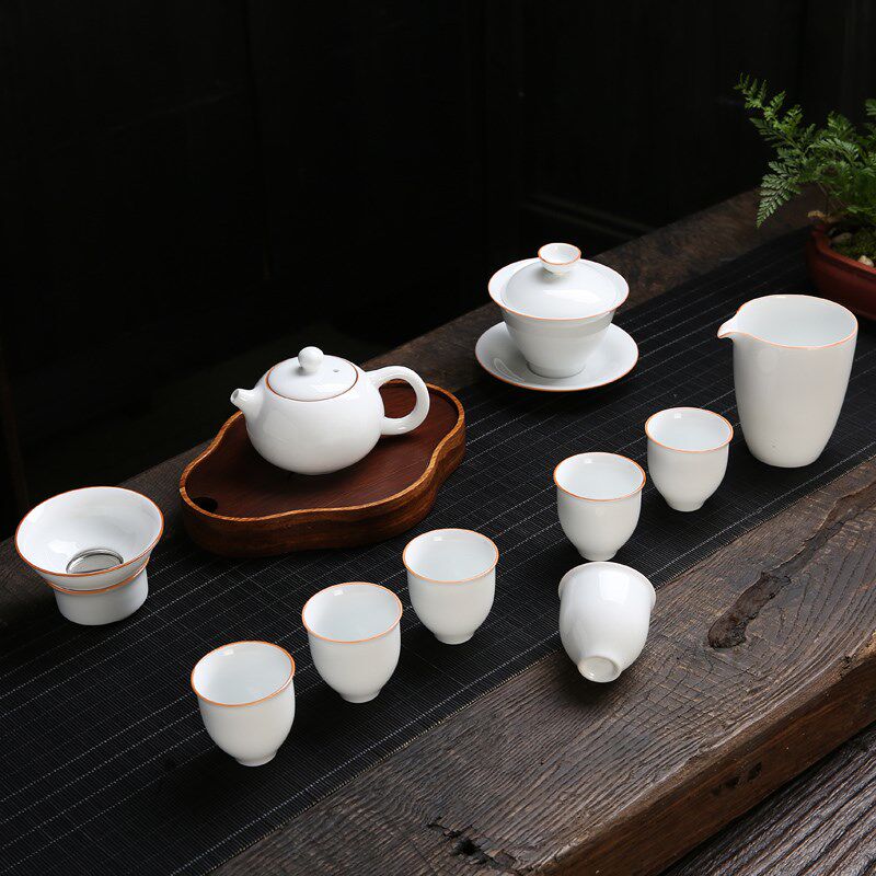 客厅整套功夫茶具泡茶o杯子家用简约紫砂茶具陶瓷办公沏茶杯泡茶