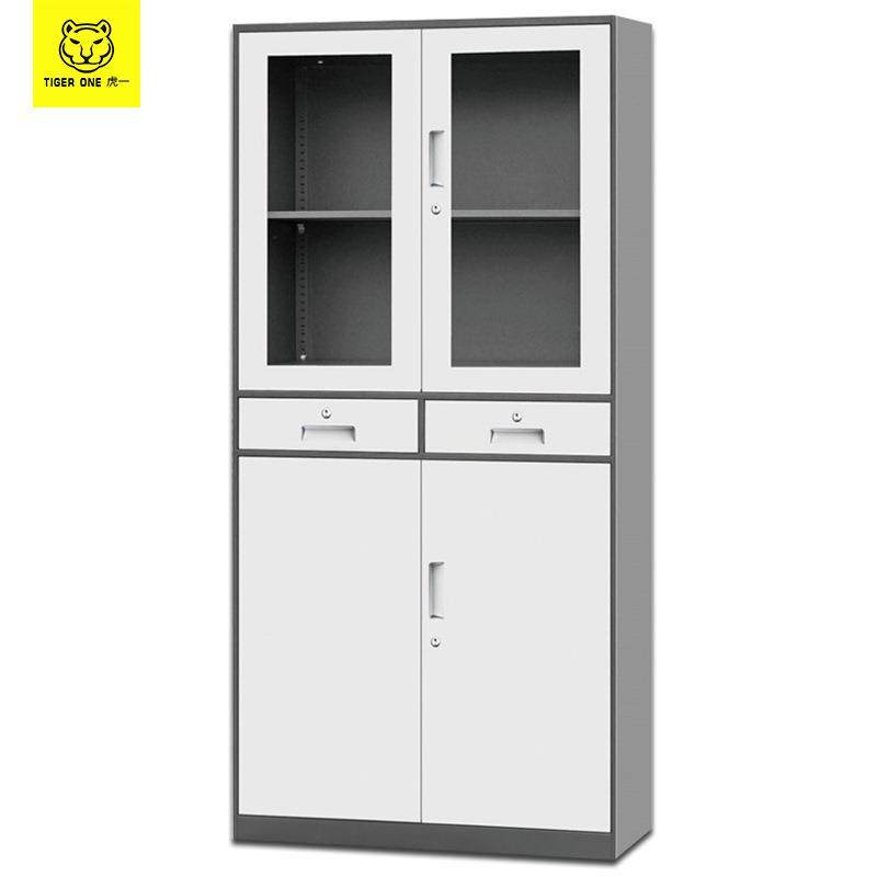 虎一办公家具钢制文件柜资料柜子铁皮柜窄薄边中二斗玻档案器械柜,商业/办公家具,办公储物柜,淘宝优惠券,粉丝福利购,淘宝优惠卷