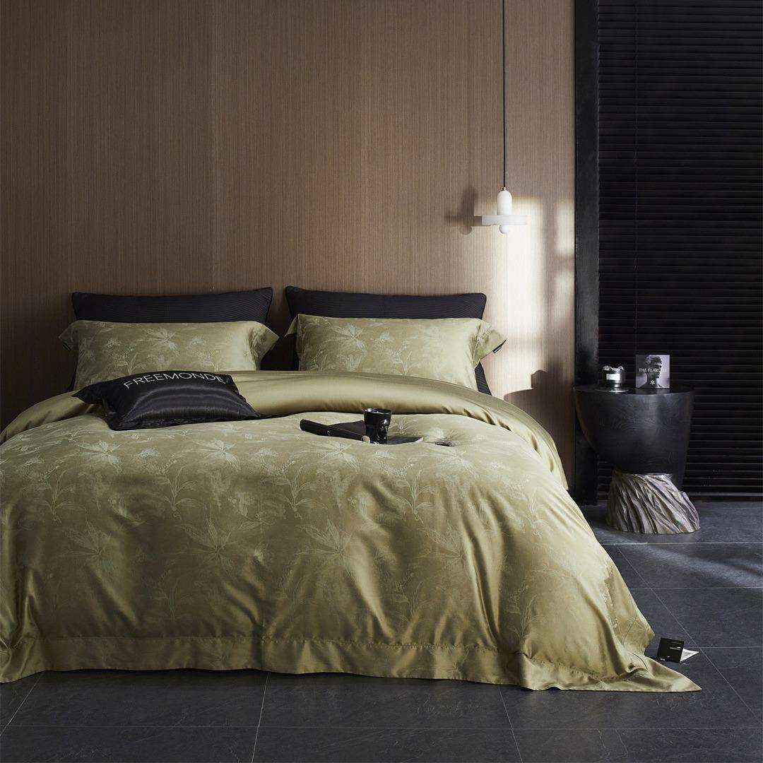 现代风花卉提花寝具床品别墅样板房超细旦天丝棉四件套家纺槐序