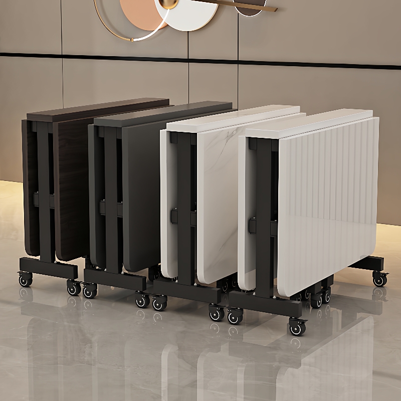 简约折叠餐桌家用小户型超薄多功能可移动伸缩长方形简易吃饭桌子