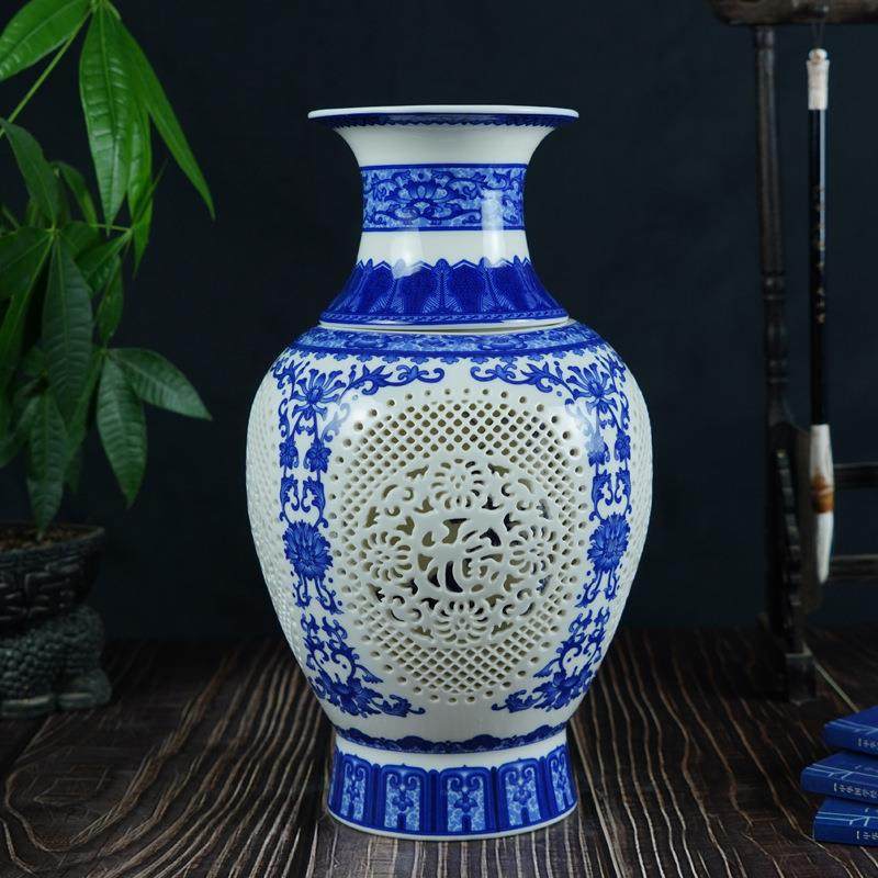 景德镇粉彩镂空花瓶中式陶瓷家居客厅装饰摆件转心瓶工艺品,鲜花速递/花卉仿真/绿植园艺,割草机/草坪机,淘宝优惠券,粉丝福利购,淘宝优惠卷