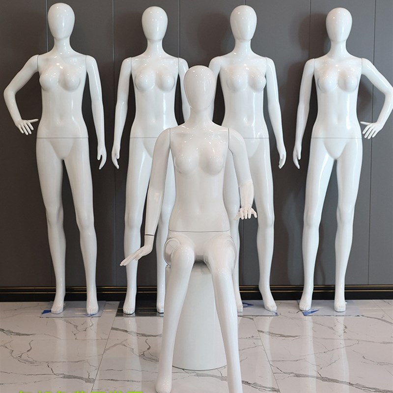 服装店男女模特全身半身小孩白色环保塑料烤漆模特展示模特假人架