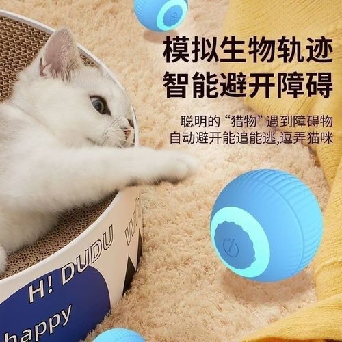 新款电动滚滚球USB充电式逗猫电