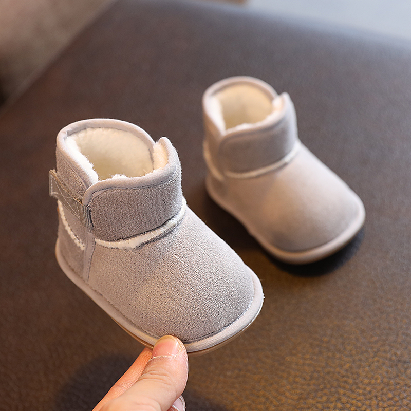 秋冬季婴儿鞋1岁加绒加厚保暖棉鞋袜男女宝宝学步鞋不掉0-612月