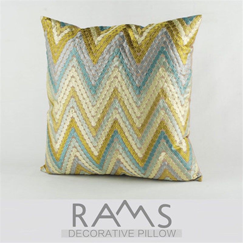 美式样板间靠枕沙发床头抱枕套现代靠垫几何刺绣黄色长腰枕可定制,居家布艺,靠垫/抱枕,淘宝优惠券,粉丝福利购,淘宝优惠卷
