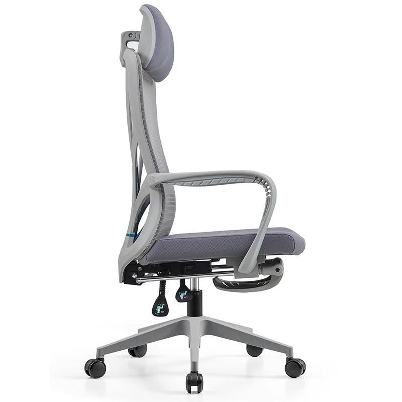 躺椅午休办公椅家用升降人体工学转椅带脚踏网布电脑椅头枕可调节