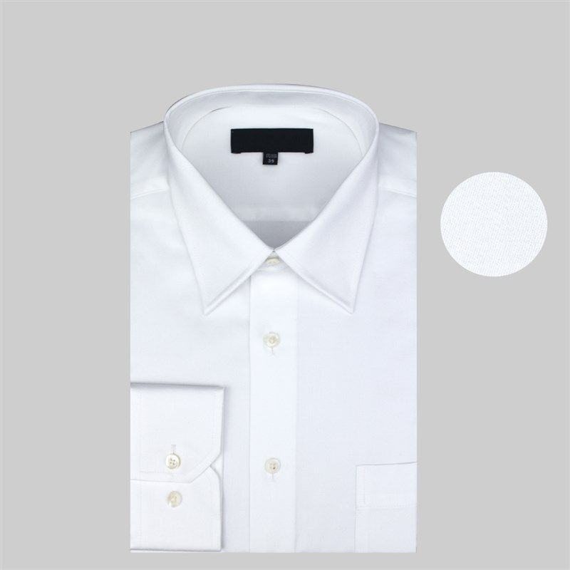 220支b超高支纱细纱白色纯棉长袖衬衫 秋新款男士商务正装衬衣精