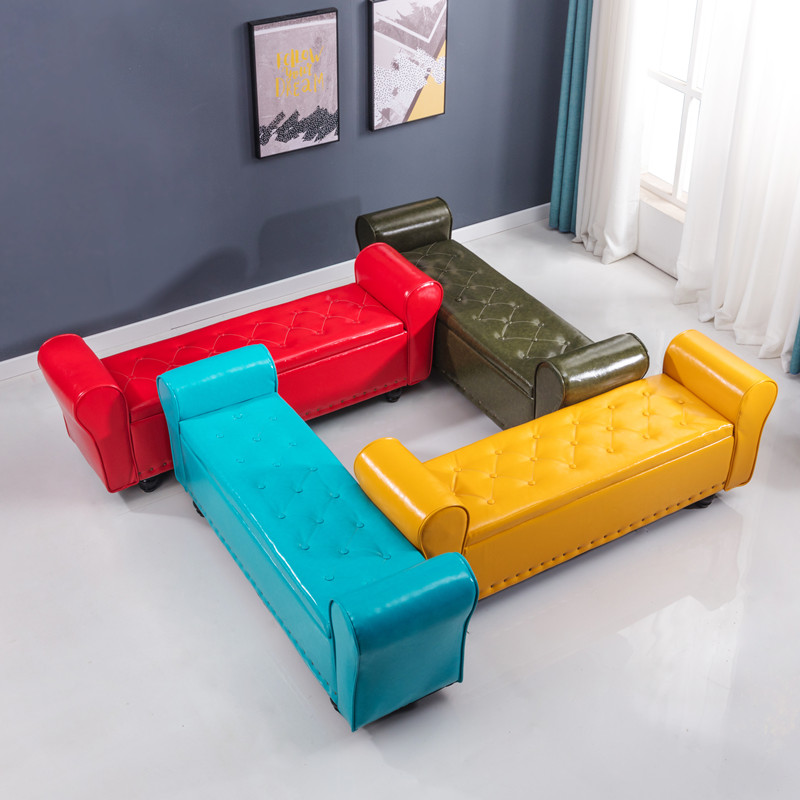 欧式床尾柜卧室多功能收纳沙发凳子可坐储物箱服装店长方形换鞋凳