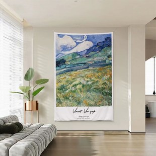 梵高艺术挂毯客厅玄关背景布氛围感网红布置房间装饰布床头挂布