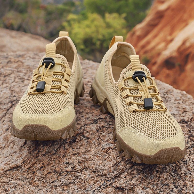 男士夏天鞋子透气薄款夏季防臭免系带牛筋底耐磨单网面徒步登山鞋,流行男鞋,网面鞋,淘宝优惠券,粉丝福利购,淘宝优惠卷