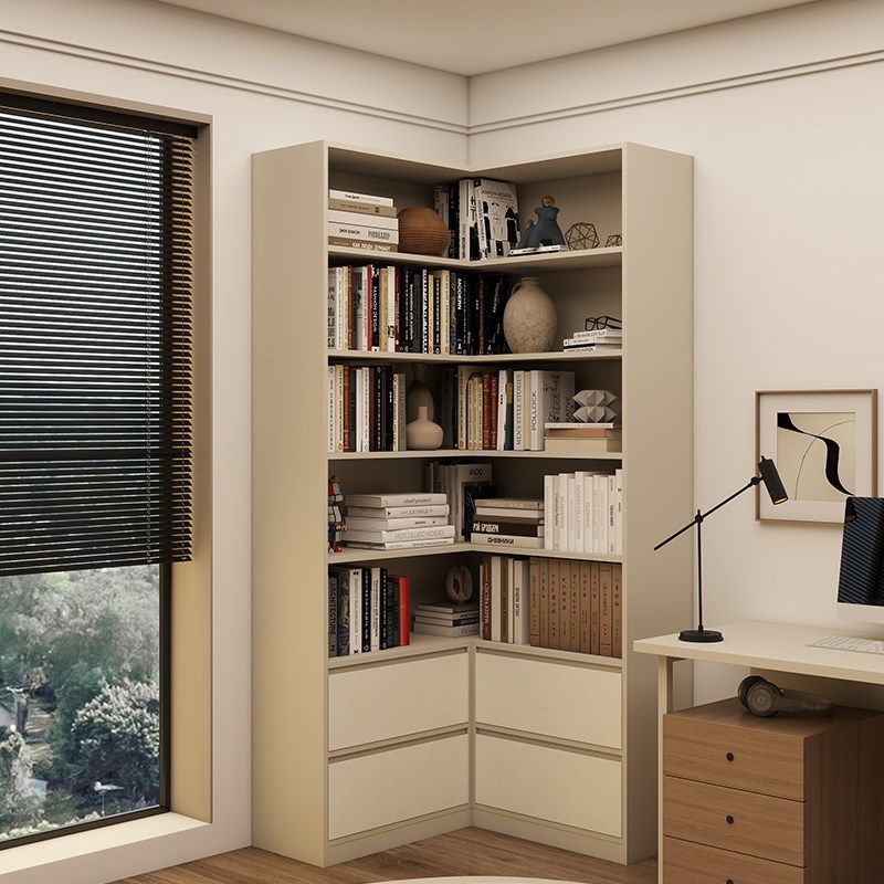 实木转角书架一体靠墙墙角三角柜客厅边柜收纳柜落地多层角橱书柜,住宅家具,书架,淘宝优惠券,粉丝福利购,淘宝优惠卷