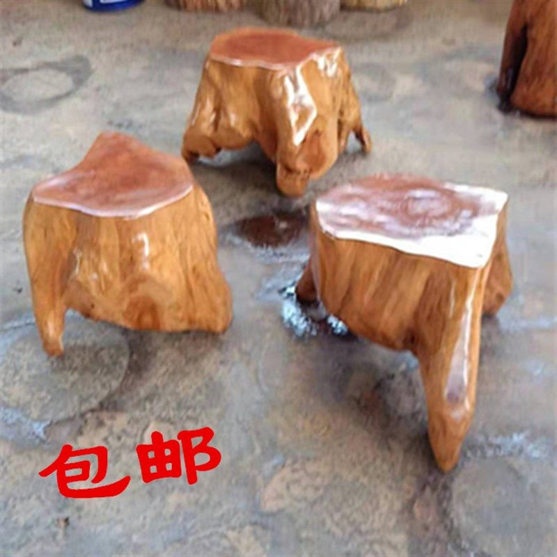 根雕凳子原木墩树桩树墩茶几茶桌凳实木杉木树根花架摆件木头底座