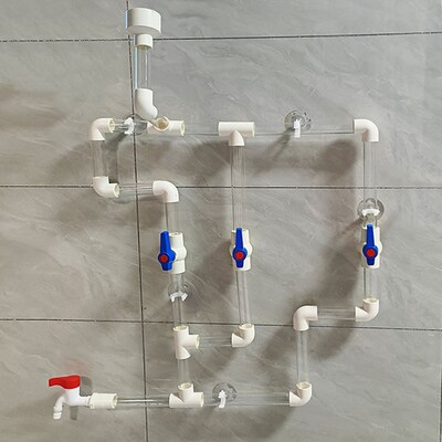 幼儿园玩水管道墙面戏水玩具透明管创意组合流水玩具水车游戏架子