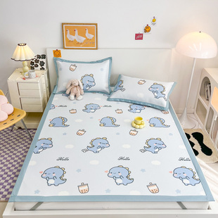 A类可爱卡通风冰丝凉感空调凉席子1.8m夏季 凉席三件套学生宿舍0.9