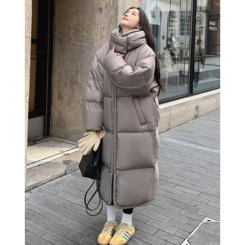 2025年新款冬季泡芙柔软棉服女中长款过膝大被子宽松加厚棉衣外套