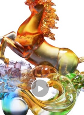 马到成功高端黄铜马摆件领导办公室高档客厅博古架柜子Z装饰工艺