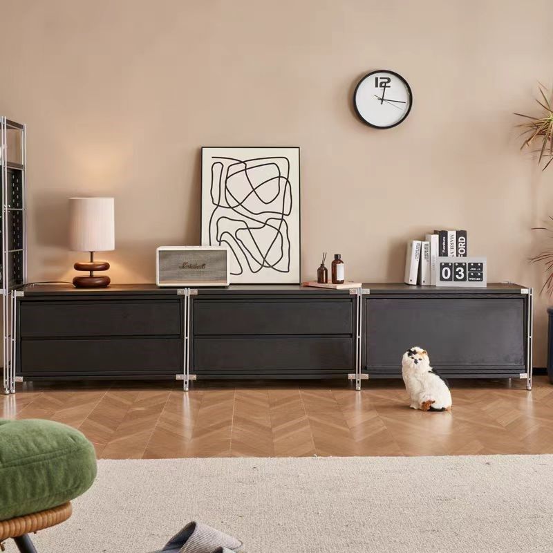 电视柜组合地柜不锈钢现代简约A小户型客厅储物收纳置物柜矮柜边