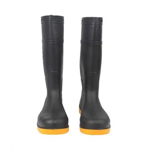 劳保高筒雨靴安全工矿 钢头钢底防砸防刺防滑男款 新款 橡胶雨鞋