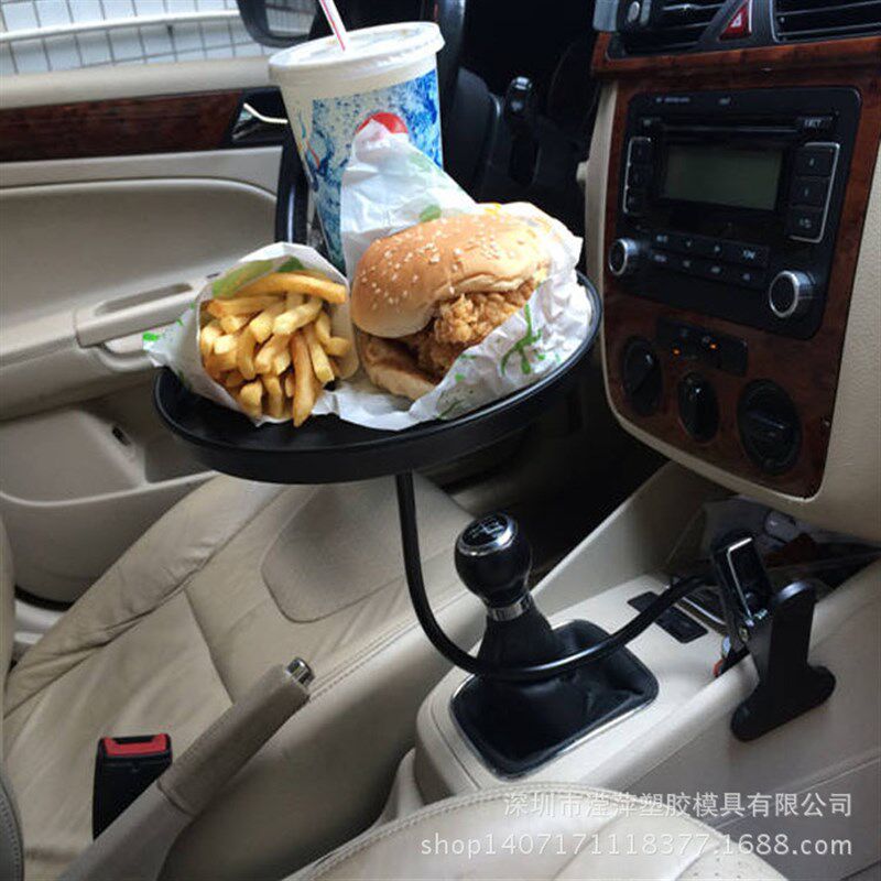 车载小餐桌餐盘小桌板折叠床上零C食桌杂物收纳懒人平板手机小桌