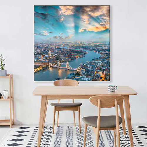 伦敦现代城市建筑风景摄s影简约客厅沙发背景墙过道装饰挂画墙画