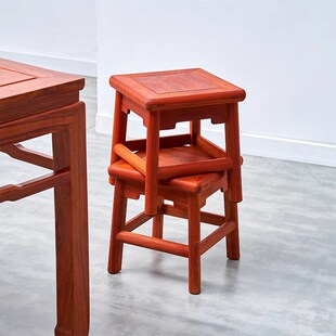 红木小凳子邵氏紫檀富贵凳大果紫檀小板凳家用换鞋凳实木小方凳