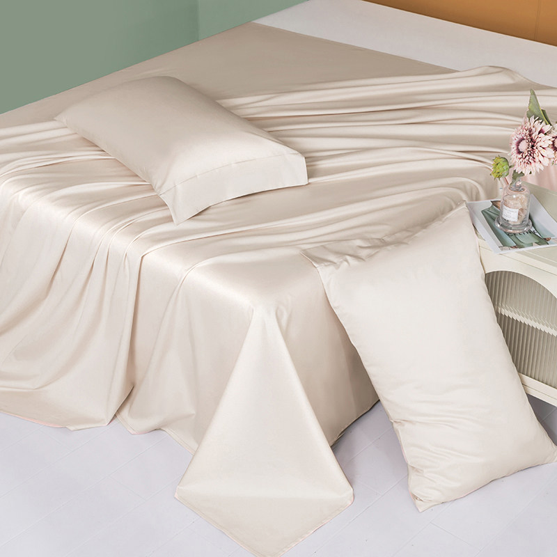 120支新疆长绒棉床单单件纯棉单人全棉被单宿舍纯色三件套定制夏