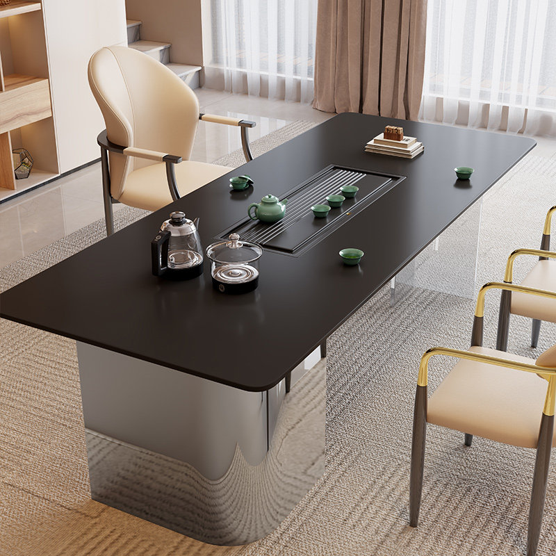 轻奢悬浮岩板茶桌椅组合现代简约高级感泡茶台别墅不锈钢泡茶桌子,住宅家具,家用茶台/茶桌,淘宝优惠券,粉丝福利购,淘宝优惠卷