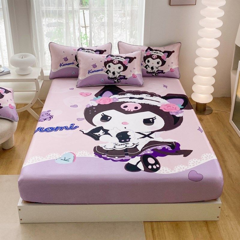 库洛米冰丝凉席三件套夏季床笠冰藤席儿童学生宿舍单人机洗空调席,床上用品,冰丝席,淘宝优惠券,粉丝福利购,淘宝优惠卷