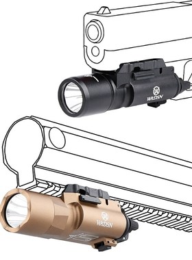 晟帆X300U下挂战术手电筒500LM流明金属爆闪强光描准器20mm导轨枪