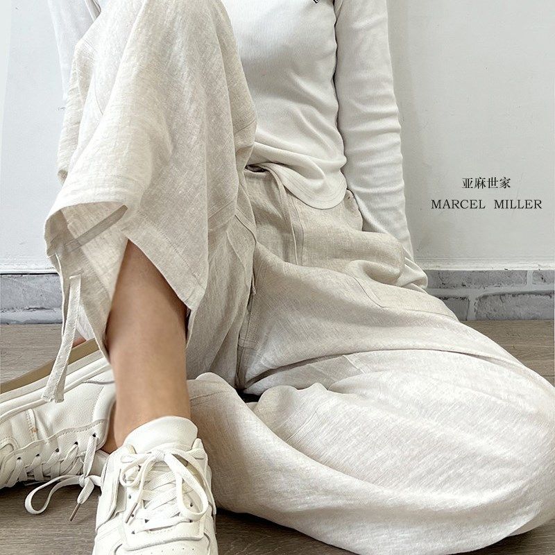 高腰宽松亚麻休闲裤显瘦跳舞抽绳哈伦裤阔腿裤可束脚四季男裤女裤,女装/女士精品,休闲裤,淘宝优惠券,粉丝福利购,淘宝优惠卷