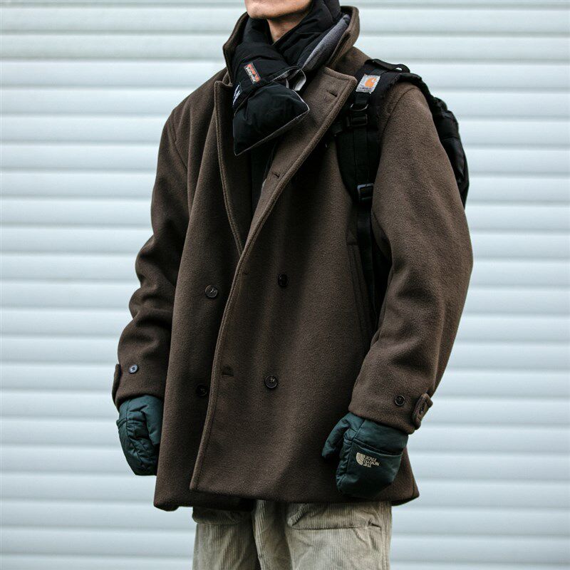 冬季复古双排扣填充绵羊毛中长款毛呢大衣男潮牌宽松加厚棉服外套,男装,毛呢大衣,淘宝优惠券,粉丝福利购,淘宝优惠卷