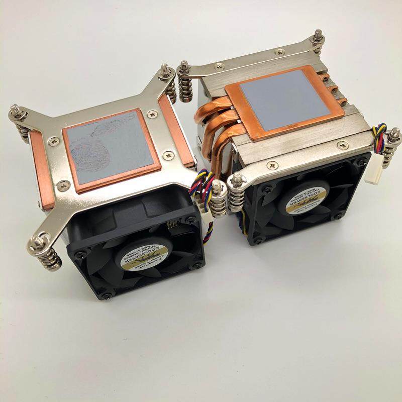 铜管电脑2U服务器CPU散热器 775/115X/1366/2011平台散热风扇侧吹