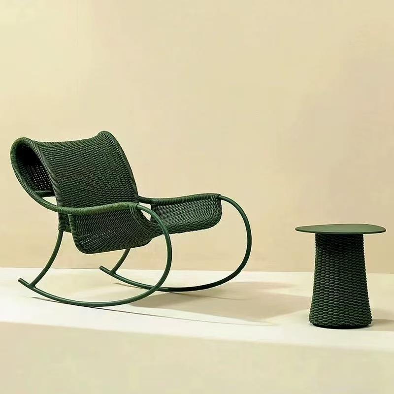 户外藤椅沙发庭院露台别墅懒人摇椅设计师阳台桌椅组合藤编家具