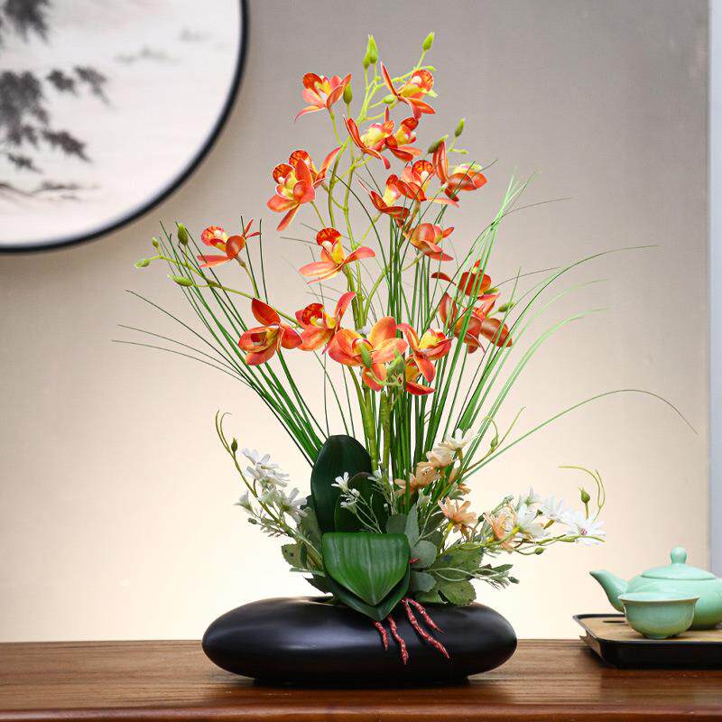 高档仿真花假花绿植盆栽摆件家居饰品客厅餐桌电视柜摆设装饰假花