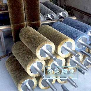 磨料丝毛刷辊去毛刺除尘滚筒刷空心耐磨尼龙植毛玻璃清洗机毛刷辊