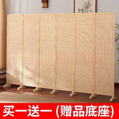 实木竹编屏风折叠移动隔断简约现代客厅卧室遮挡家用平风帘办公室