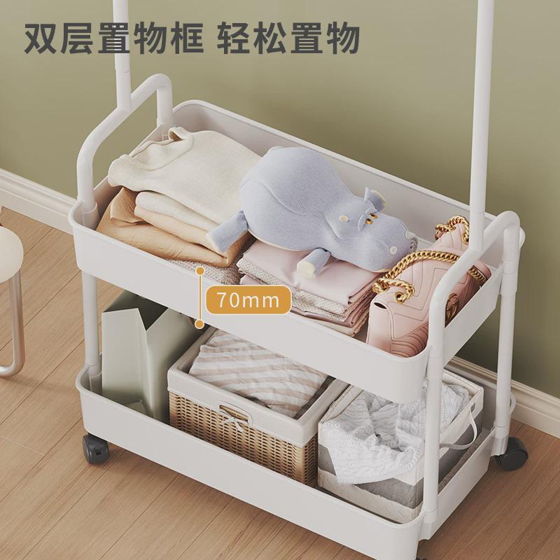 简易晾衣架落地移动学生宿舍家用衣架挂衣卧室收纳架多功能衣帽架