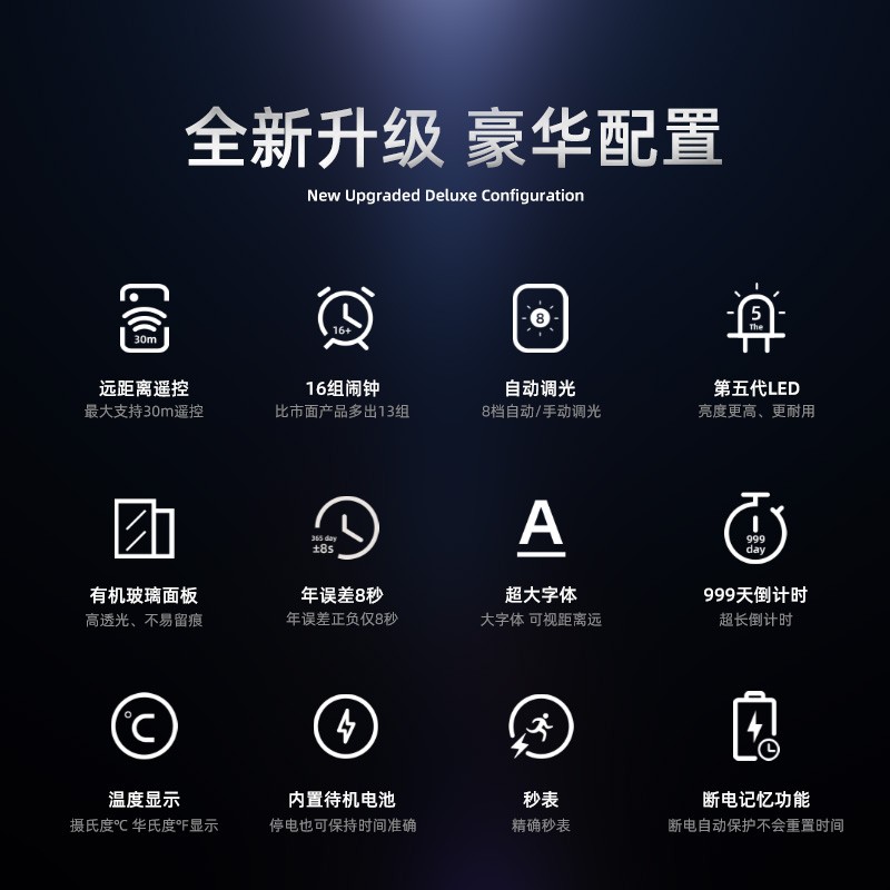 挂钟客厅ins网红数字时钟挂墙LED创意电子钟北欧轻奢简约家用钟表