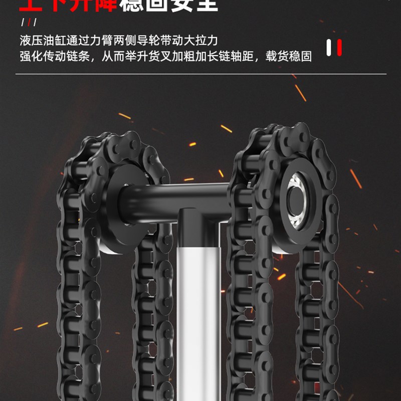 速发手动液压堆高机堆高车1吨2吨半电动升降搬运车手推升高地牛小