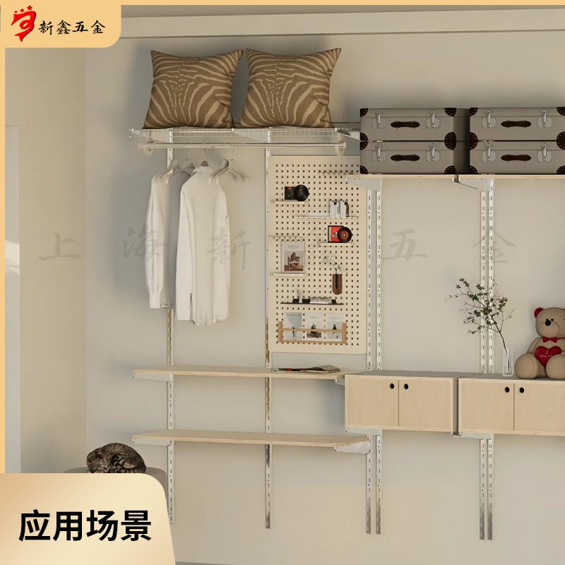 特厚铝合金aa柱单排aa支柱双排a柱配件加厚a条玻璃托钢梯柱服装店