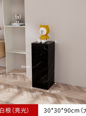 大理石摆件客厅玄关酒店会所轻奢岩板装饰立柱雕塑花架Z落地式底