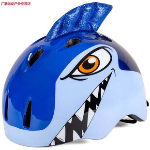 J运动装 儿童头盔自行车68卡通 备 骑行头盔摔抗防护轮滑5蓝色