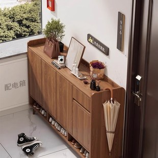 门外走廊过道鞋柜家用门口实木收纳一体E靠墙2025新款爆款高档鞋