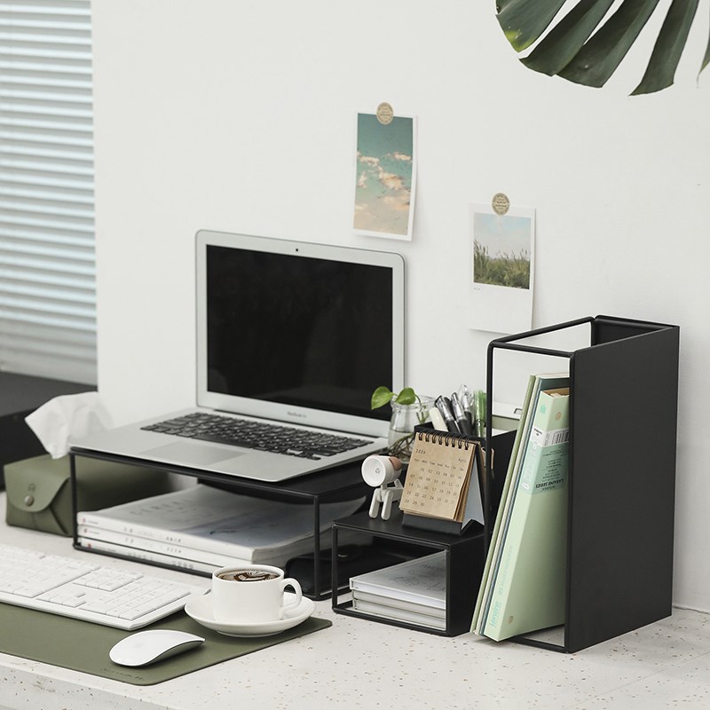 铁艺增高架桌面置物架多层书架大容量杯架桌上收纳架工Y位收纳神