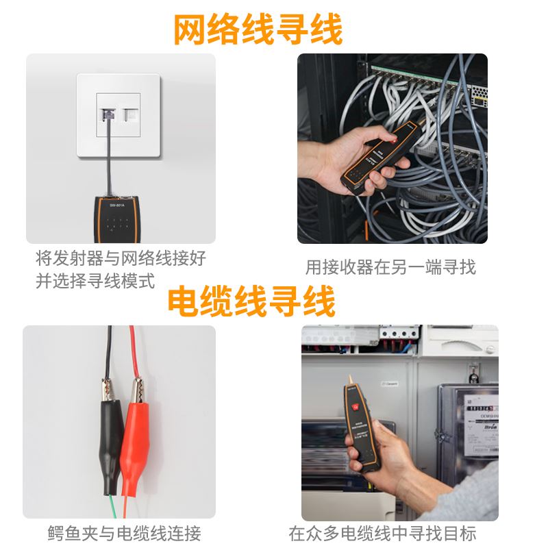 。深达威SW801A网路线测试仪网路查线器多功能专业测网路X线电话