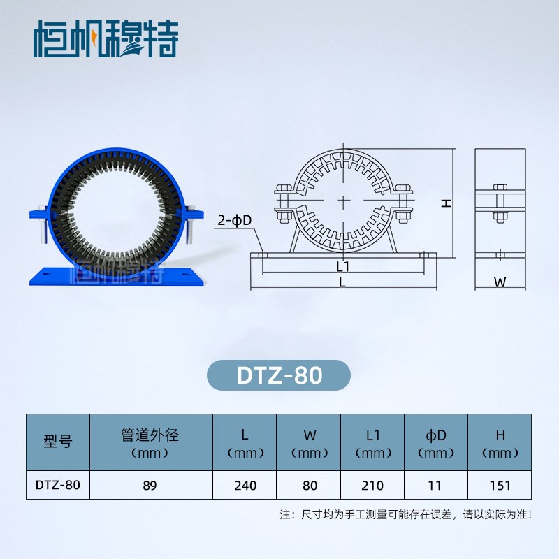 型机房管道隔震降噪橡s胶减震托架中央空调水泵风机管道减振器
