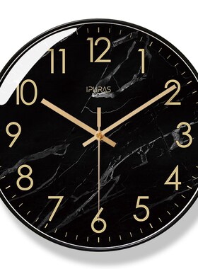 自动对时电波钟6278理石简约客厅钟表挂钟P轻奢挂表时钟挂墙钟