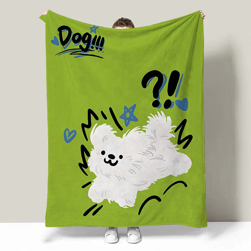 夏季好运小狗f法兰绒毛毯学生宿舍空调毯办公室披肩午睡毯子沙发