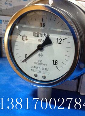 压力表带-6.0后1耐震压力表边T0船用上海0仪表N1径向天厂Y川MPA