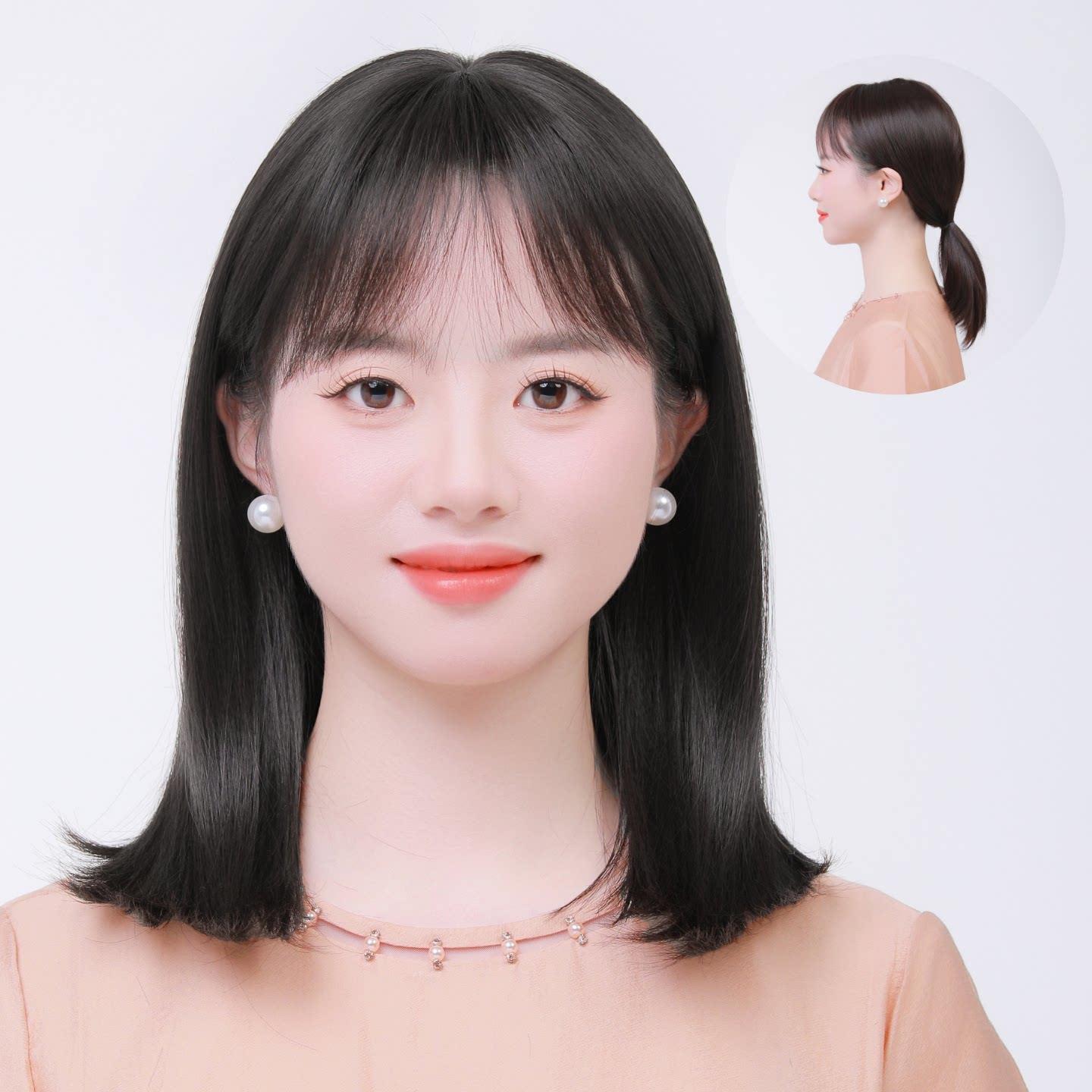 假发全头套女真人发丝长发中年女士真发自然减龄可扎中长款假发套